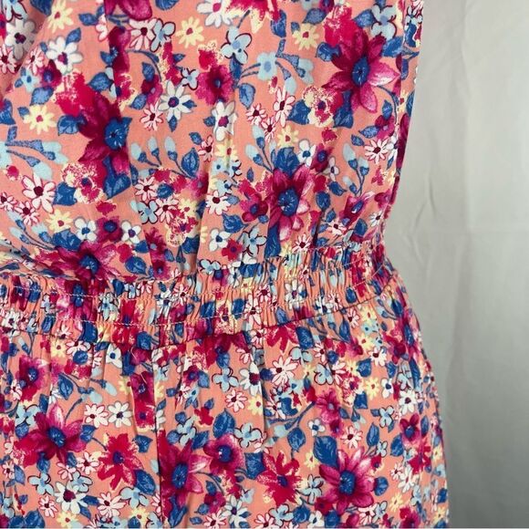 BeBop Ruffle Pink Floral Print Romper W/ Allover Print & Ruffled Hem SIZE M - Picture 7 of 8